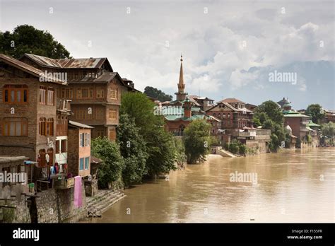 India Jammu And Kashmir Srinagar Old City Houses Mosques And Temples