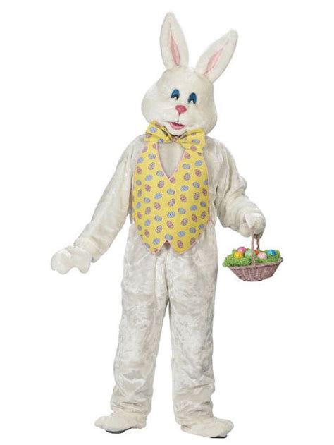 Easter Bunny Deluxe Premium Plush Rabbit Adult Plus Xxl Yellow Mascot