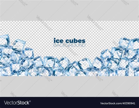 Realistic Ice Cubes Background Crystal Ice Blocks Vector Image