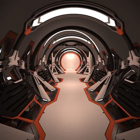 Maya Sci Fi Spaceship Corridor Interior Scifi Interior Spaceship