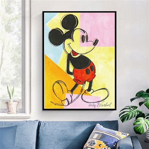 Cartoon Mickey Mouse Animation Poster Disney Portrait Watercolor Canvas