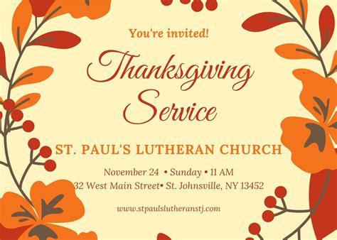 Thanksgiving Service at St. Paul's Lutheran Church in St. Johnsville