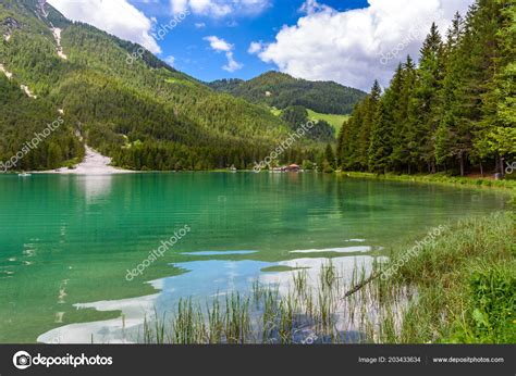 Lake Dobbiaco Toblacher See Lago Dobbiaco Dolomite Alps South Tirol