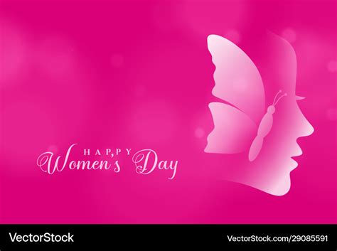 Attractive Happy Womens Day Pink Color Background Vector Image