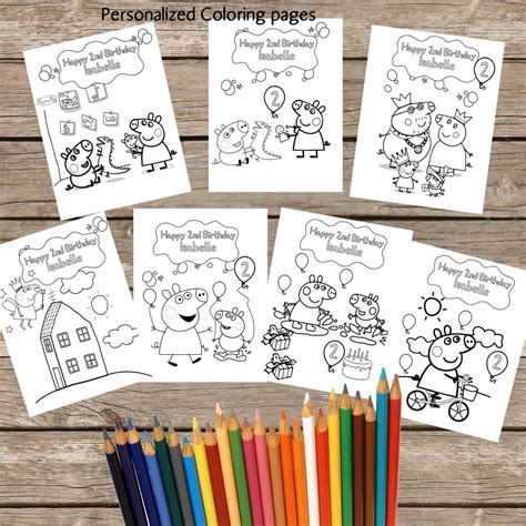 Coloring coloringooks for toddlers ideas maxresdefault peppa pig. 7 Personalized Peppa Pig Coloring Pages - Digital ...
