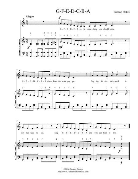 G-F-E-D-C-B-A - A Mnemonic Song By Samuel Stokes - Digital Sheet Music For - Download & Print S0 ...