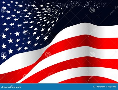 Stylized American Flag Colored Illustration Stock Vector