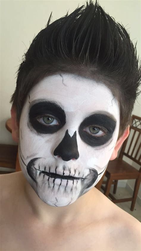Maybe you would like to learn more about one of these? Kids skeleton face paint for Halloween skeleton costume ...