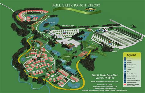 Mill creek campground, offering sites for motorhomes and tents, is nestled among trees and surrounded by dramatic sandstone cliffs. Mill Creek Ranch Resort, Canton, TX - GPS, Campsites ...
