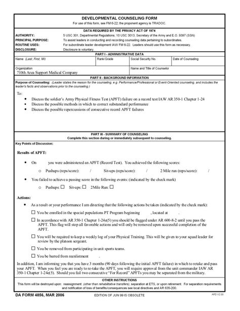 Army Counseling Templates Hq Template Documents