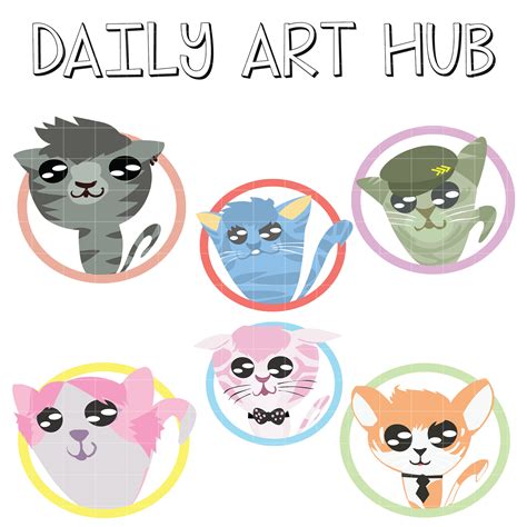 Cute Cats Clip Art Set Daily Art Hub Graphics Alphabets And Svg