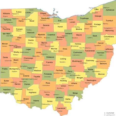 Ohio Counties Cities And Towns