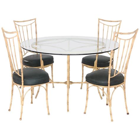 It's definitely difficult task but like a diamond this vintage dining table and chairs set, once found, will be priceless. Faux Bamboo Table and Chairs For Sale at 1stdibs