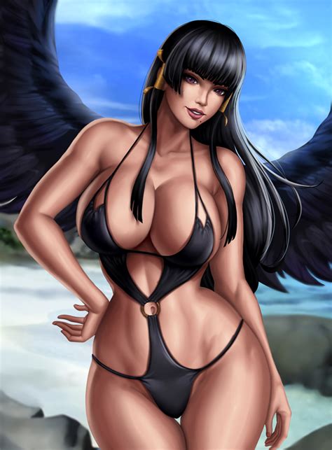 rule 34 big breasts black hair breasts cleavage dead or alive female female only flowerxl