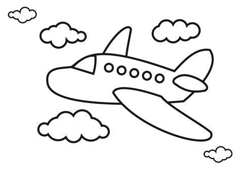 Simple Airplane Coloring Pages
