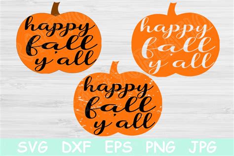 Pumpkin With Happy Fall Yall Graphic By Tiffscraftycreations · Creative