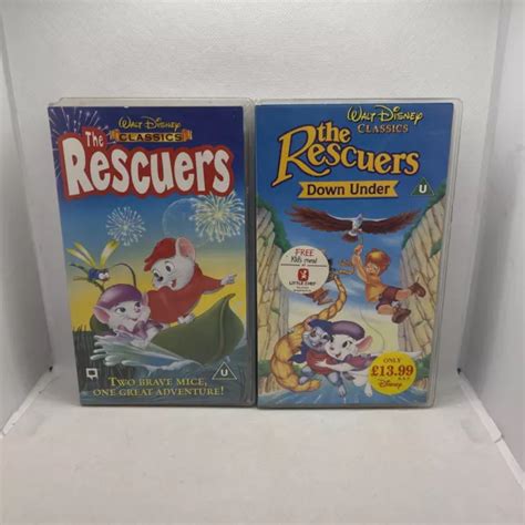 The Rescuers And The Rescuers Down Under Vhs X Video Tape Walt Disney