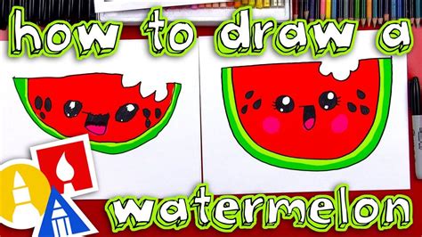 How To Draw A Cartoon Watermelon Youtube Art For Kids