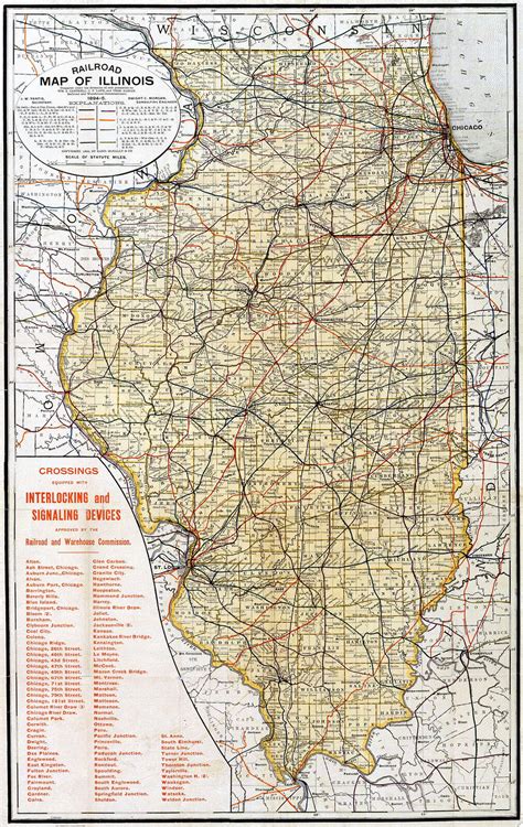 Railroad Map Of Illinois 1894 5 Digital Collections At The