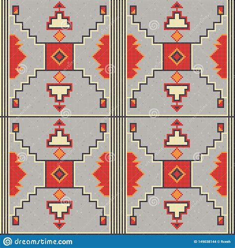 American Indian Embroidery Pattern Stock Vector Illustration Of