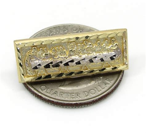 However, they are less commonly used in dentistry today because they do not blend in with your natural tooth color. Buy 10k Yellow Gold Two Tone Jesus Apostles Last Supper ...