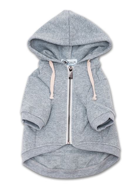 Light Grey Dog Hoodie With Drawstrings And Pocket Ellie Dog Wear Ropa