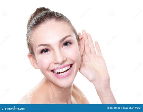Young Beauty Woman Listen Stock Photo Image Of Cosmetic 36744938