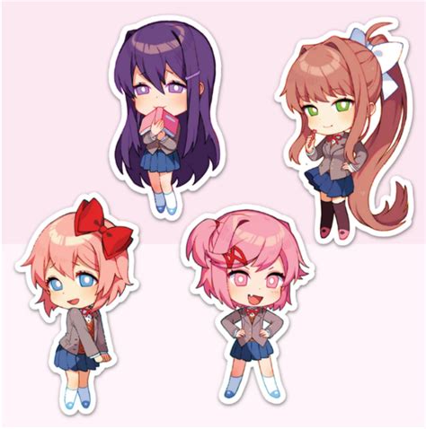 Doki Doki Literature Club Stickers For Him Ddlc Boosterpack