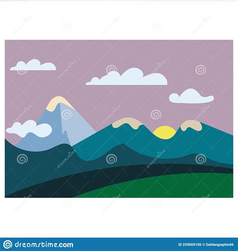 Mountain Nature Landscape Design Template Illustration Vector Stock