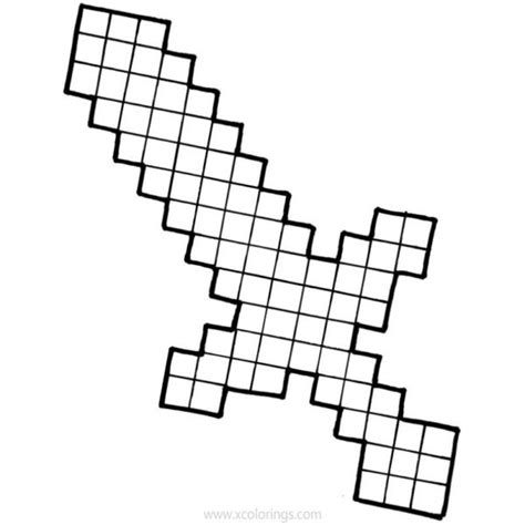 Minecraft Sword And Pickaxe Coloring Pages