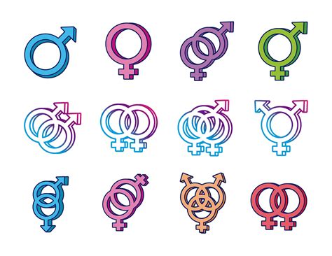 Pacote De Símbolos De Gênero De ícones De Vários Estilos De Orientação Sexual 2565003 Vetor No