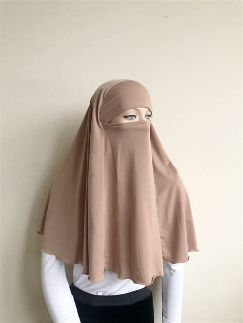 Beige Transformer Hijab Niqab Nude Niqab Traditional Hijab Etsy Australia