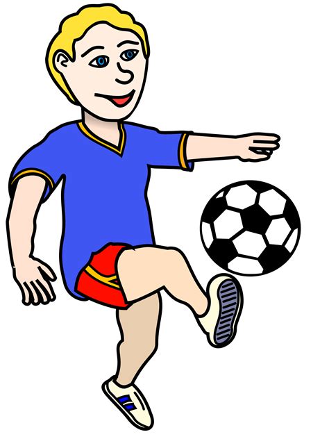 Clipart Soccer Playing Boy Coloured