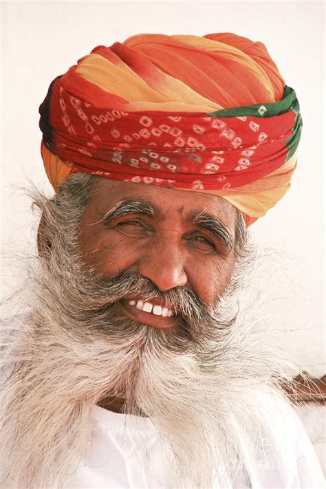 Rajastan Indian Man With Long White Beard And Colorful Turban Photograph By Jo Ann Tomaselli