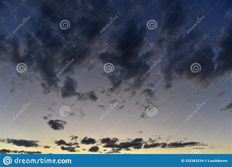Silvery Clouds In The Blue Sky In The Evening Beautiful Blue Clouds On