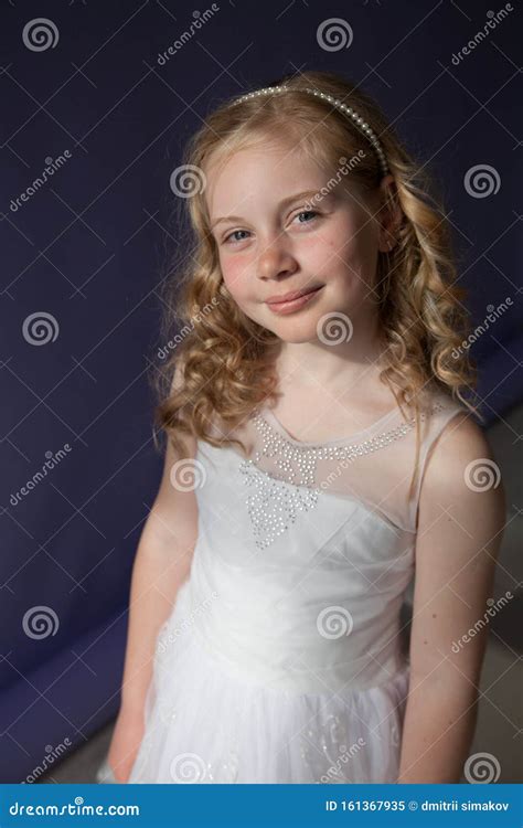 Portrait Of A Beautiful Blonde Girl 10 Years Old Stock Image Image Of