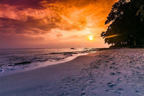 Havelock Island With Colourful Sky Stock Image Image Of Corals
