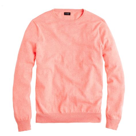 Lyst Jcrew Cotton Cashmere Crewneck Sweater In Pink For Men