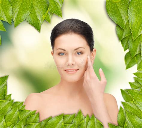 Beautiful Woman With Green Leaves Stock Image Image Of Green Natural 38613375