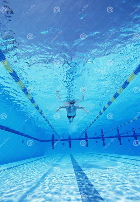 Underwater Shot Of Male Athlete Swimming In Pool Stock Photo Image Of