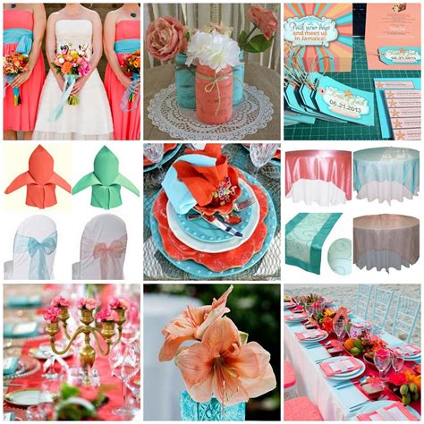 Coral And Aqua Decor Coral And Turquoise Wedding Ideas Beach