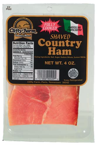 clifty farm sliced country ham 4 oz smith s food and drug