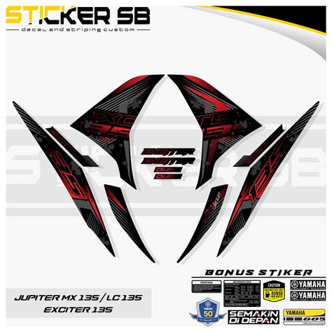 Jual Striping Exciter Edisi Ex Grunge Dasar Hitam Sticker Jupiter Mx Exciter