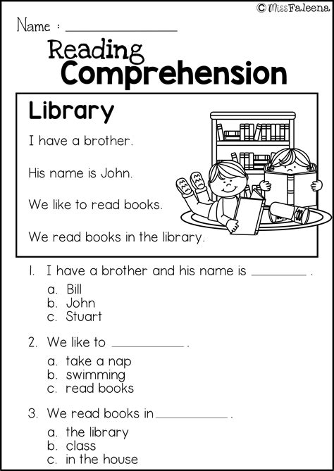 1st Grade Reading Comprehension Worksheet