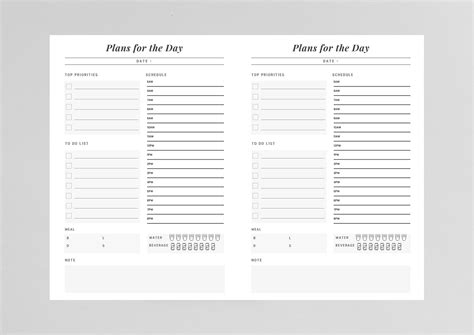 Printable Fillable Minimalist Daily Planner Template Etsy