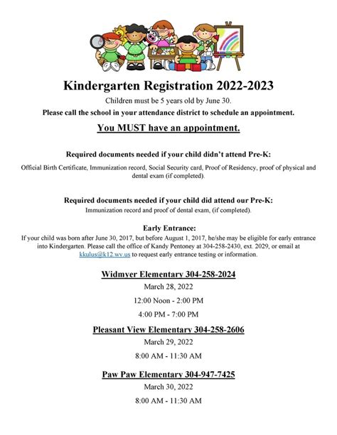 Kindergarten Registration 2022 2023 Morgan County Schools