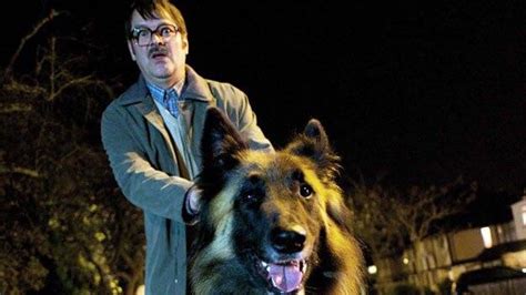 As always, festivities were interrupted by nuisance neighbour jim (mark heap) and his huge dog wilson. "Wilson.... Remain!" : FridayNightDinner