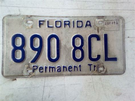Florida Permanent Trailer License Plate Ebay