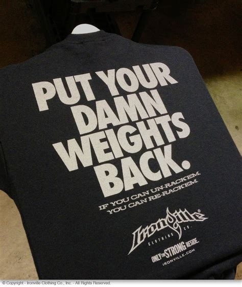 Check out our gym quote shirt selection for the very best in unique or custom, handmade pieces from our clothing shops. Funny Gym Shirts | Ironville Clothing Co.
