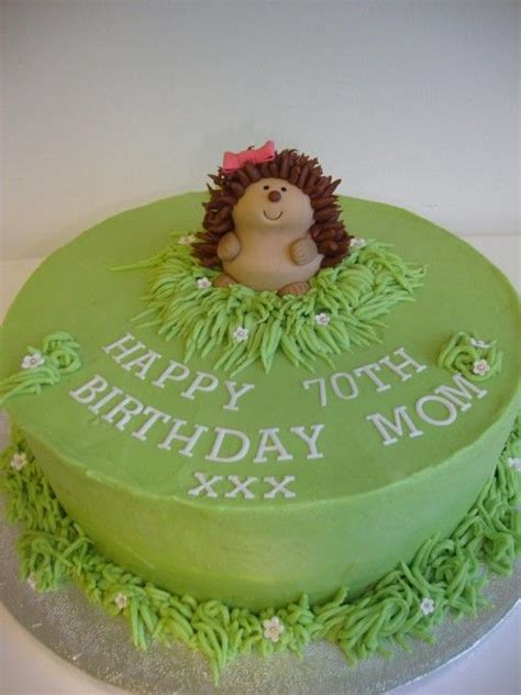 From chocolate and cherry to gin and tea. Buttercream Hedgehog Cake with a purple base, pink writing ...